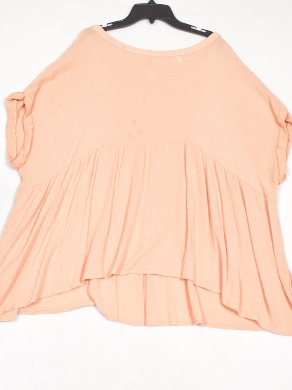 Cotton Bleu Peasant Top Size 3X Peach Short Sleeve Rayon
